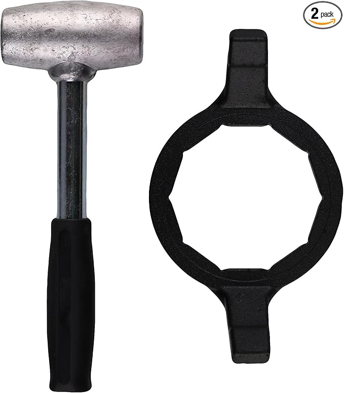 4lb Lead Hammer and 10-sided Bullet Wrench Set - Dead Blow Lead Hammer + Bullet/Diamond Wrench are Essential Tools for Lowriders with Bullet Knock-Off Spinner Cap Fitted Wire Wheels