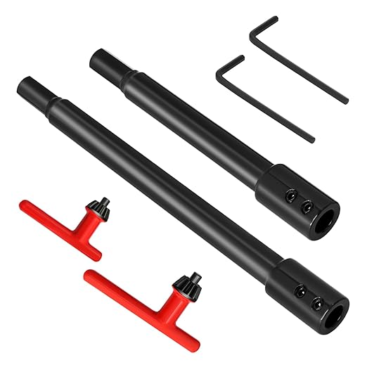 2Pcs 7”＆10” Extra Long Forstner Bit Extension for 3/8" Drill Bit Extension Forstner Bits for Adding Over 5-3/4 to 8-3/4 Inches of Drilling Depth, with Chuck Press Wrench Key (10+13mm)