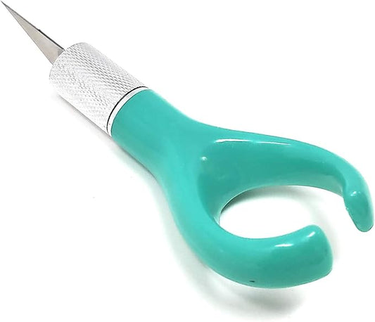 Excel Blades K71 Fingertip Craft Knife ??7-Inch Ergonomic Hobby Knife with Finger Loop ??Precision Cutting Tool for Paper, Vinyl, Foam, and Stencils ??Includes #11 Blade and Safety Cap ??Teal Green