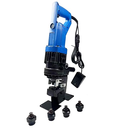 110V 1200W Hydraulic Electric Hole Puncher Knockout Punching Machine Set with 5 Dies Electric Hydraulic Punching Tool Hole Puncher for Metal Steel Plate Iron Plate Aluminum Plate