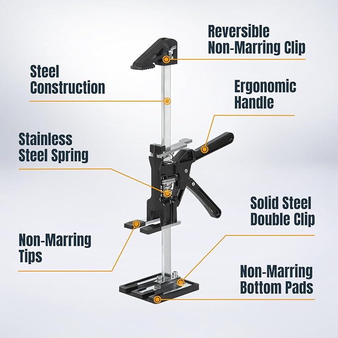 POWERTEC 71912 Labor Saving Arm Jack 2 Pack - 220 lbs Heavy Duty Furniture Lifters, 10" Adjustable Height, for Cabinets, Doors, Appliances, Installation & Home Improvement
