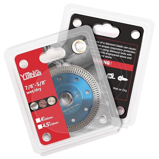 4" Diamond Cutting Blade Super Thin Porcelain Tile Blade for Granite Marble Ceramic Tile Cutting (4"-1)