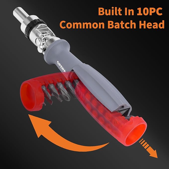 10-in-1 Ratchet Screwdriver Set, 3rd Gen Ratcheting Screwdriver with Phillips, Flat Head, Torx, Hex, Square, 180 Degree Adjustable Design, Portable Repair Tool Kit for Household and DIY