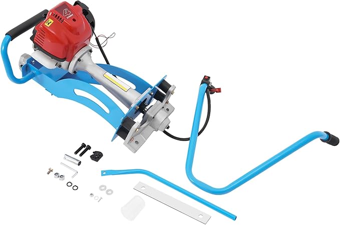 Concrete Wet Screed Engine, 4-Stroke 1.2HP 35.8CC Gas Power Concrete Surface Leveling Screed Machine Thick Steel Frame Concrete Screed Vibrating Finishing Tool Without Leveling Board