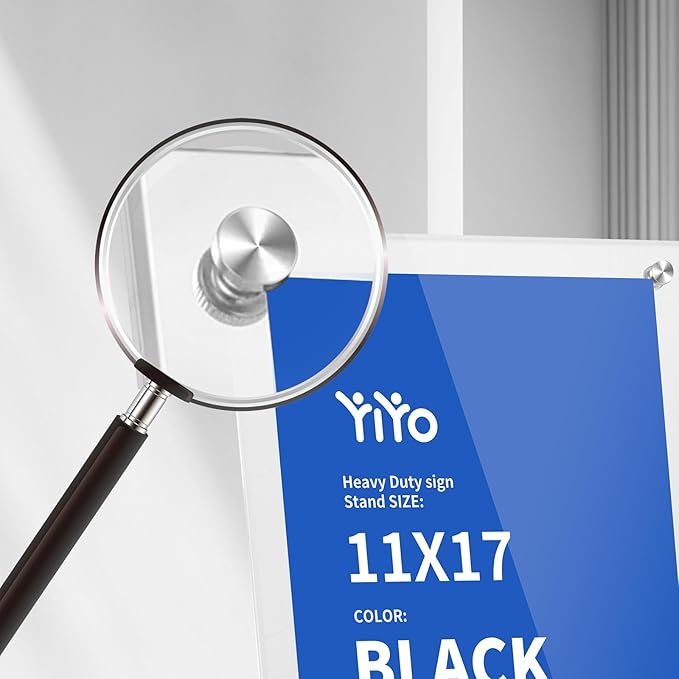 YIYO Sign Stand Poster Stand竊똞djustable heavy duty pedestal Sign Holder Floor Stand竊똞crylic frame floor standing for display menu 11 * 17 inch竊똁lack (acrylic frame 11 * 17 Black)