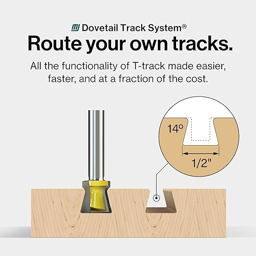 MICROJIG Matchfit MB-025-0514 Dovetail 1/4" Shank 14° X 1/2" Router Bit