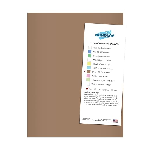 PSA Lapping Film, 1 Pc 5 Micron (4,000 Grit) Adhesive Polishing Paper, 8-1/2” x 11” Microfinishing Fine Sanding Paper, Sanding Film for Scary Sharp Sharpening System, Aluminum Oxide AO