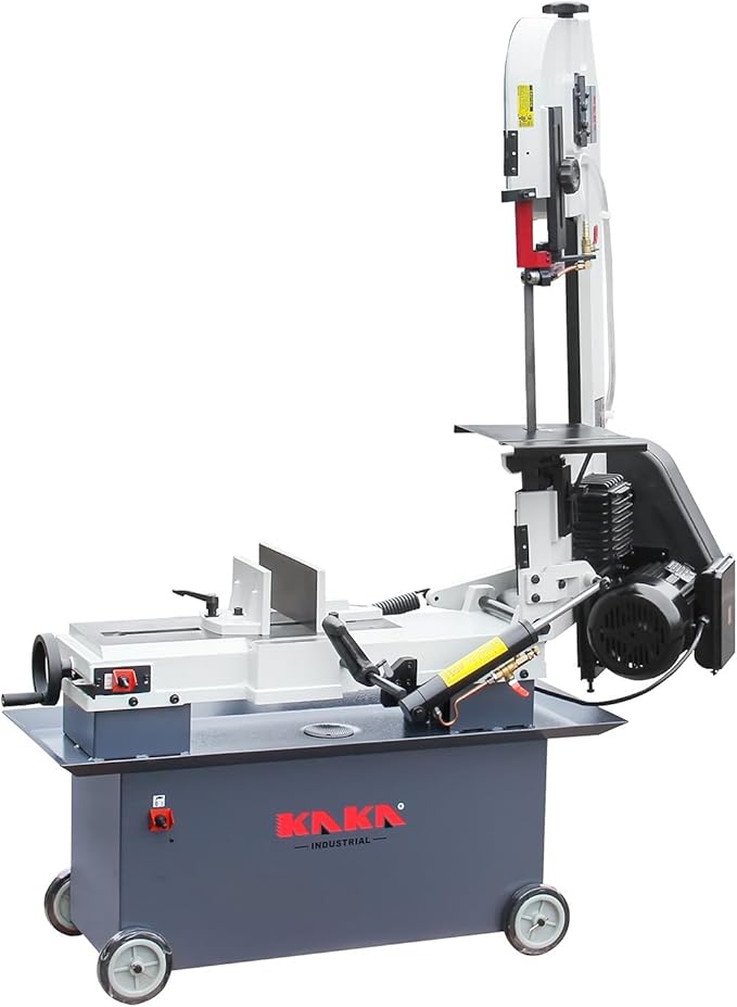 KAKA INDUSTRIAL Metal Band Saw,7 Inch x12 Inch (178mm X 305mm)1.5HP Dual Voltage 115V/230V, 4-Speed, Hydraulic Feed, Metal Horizontal Band Saw for Steel Pipe Structural Aluminum Cutting BS-712N