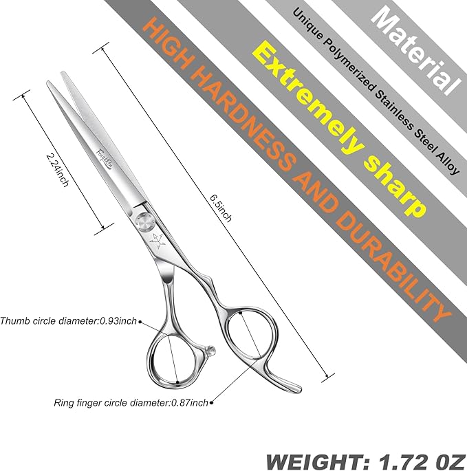High-end Professional Extremely Very Sharp Barber Hair Cutting Scissors Hairdresser Shears For Hair 5.5 Inch Haircut Scissor Made Of Stainless Steel Alloy For Hairdressing Salon and Home Use