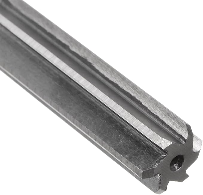 uxcell Chucking Reamer 12.5mm, H7 HSS Lathe Machine Reamer 6 Straight Flutes, Round Shank Milling Cutting Tool, Metric Reaming Drill Bit for Stainless Steel Metal Hole