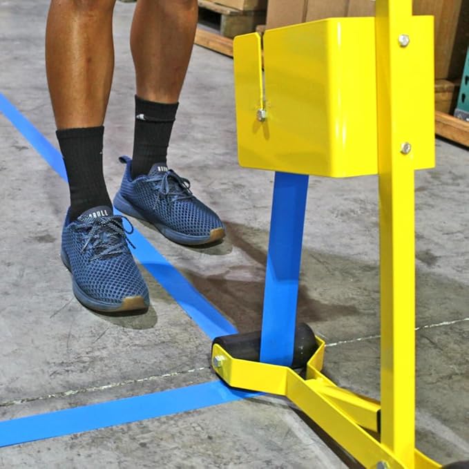 WOD Magenta/Yellow Heavy-Duty Striped Safety Warning Tape, 3 inch x 18 yds. (Pack of 8) Floor Tape for Lane Marking Safety Areas, Warehouse, Gym, School, and Parking Spaces