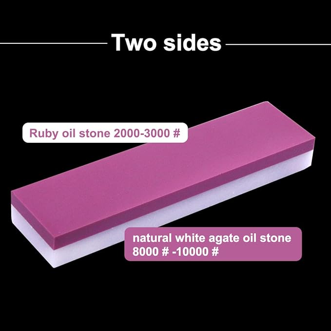 ATOPLEE Double-Sided Sharpening Stone, 1pc White and Red Ruby Knife Sharpener Stone,3000/10000 Grit Mini Whetstone Oilstone