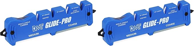 DMT Glide-Pro Multi Tool Blade Sharpener, Coarse/Fine Grinding, Multi-Angle Knife, Machete, and Axe Sharpener with Diamond Sharpening Stone, Tungsten & Ceramic Surfaces, 5.25"L x 1.25"W x 0.5"H