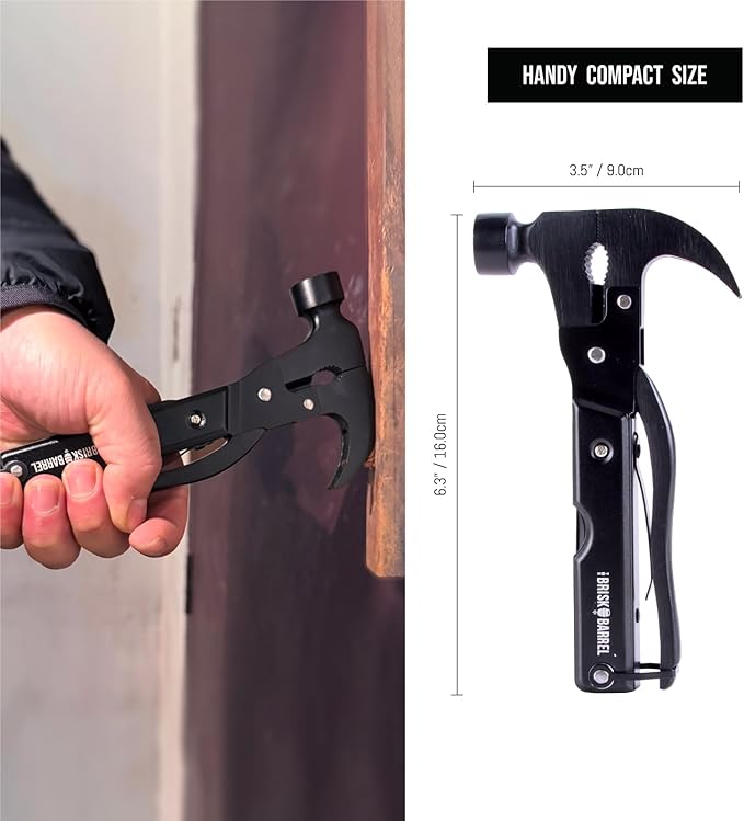 Hammer Multitool 15 in 1 - Multitool for Men. Compact Camping Multi Tool. Backpacking & Camping. Survival and Emergency Tool. Christmas Day Gifts for Men, Dad. Pocket Tool