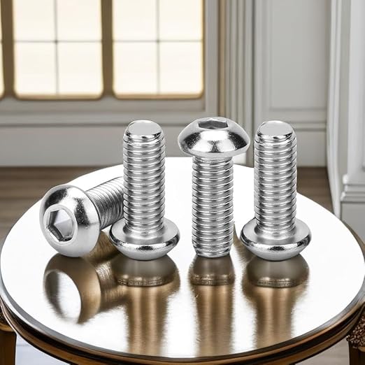 Metuja M6-1.0x40mm Button Head Socket Cap Bolts Screws竊?5pcs竊? Stainless Steel, Full Thread, Silver, Allen Hex Drive