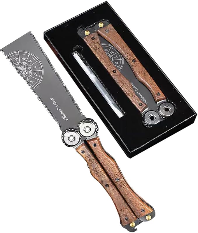 Folding Hand Saw 7.5 Inch Folding Japanese Pull 11/15TPI Double-Edged Hand Saw with SK5 Flexible Blade WoodSaw for Woodworking Camping DIY Small Projects