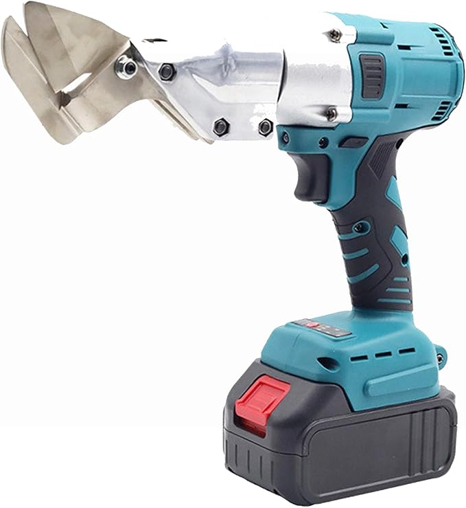 Electric Metal Scissors, Cordless Metal Sheet Shears, 180N.m Torque Metal Cutter with 2pcs 3000mAh Batteries 360 Degree Pivoting Head for Cutting Steel, Aluminium, Plastic, Fabric