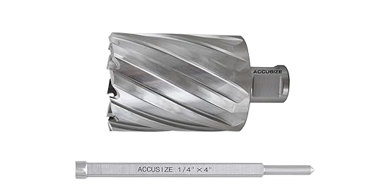 Accusize Industrial Tools 1-7/8 by 2'' Cutting Depth H.S.S. Annular Cutter with 1 Pc Pilot Pin, 2081-2035Pin