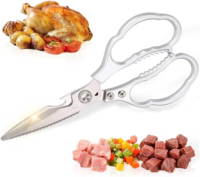 Kitchen Shears & kitchen* scissors All Purpose | kitchen gadgets-Heavy Duty Stainless Steel Meat Poultry Food Scissors, Dishwasher Safe for Home and Kitchen Essentials, Utensils, Gadgets, Accessories