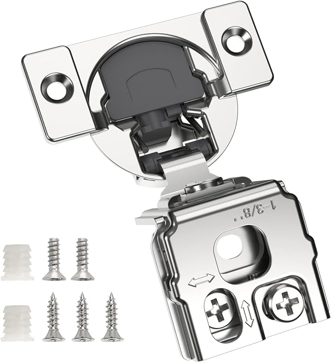 Chibery 30 Pack 1-3/8" Overlay 3D Soft Close Concealed Hinge for Face Frame Door, Satin Nickel, Hidden 105 Open Angle Stainless Steel Hinge for Kitchen Cabinet Door