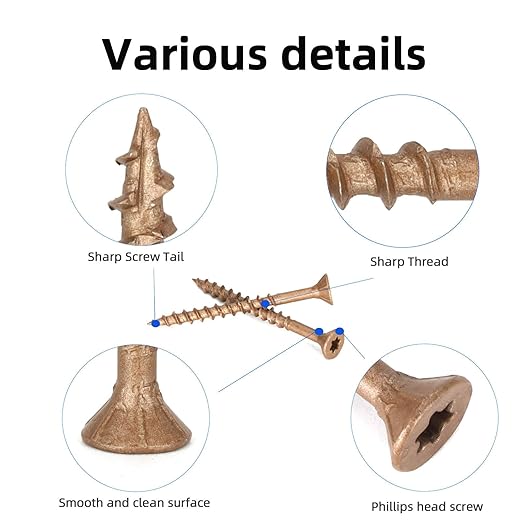 Deck Screws #8 x 2?쇺? T25 Star Torx Drive Flat Head Wood Screws, Brown, 5lb