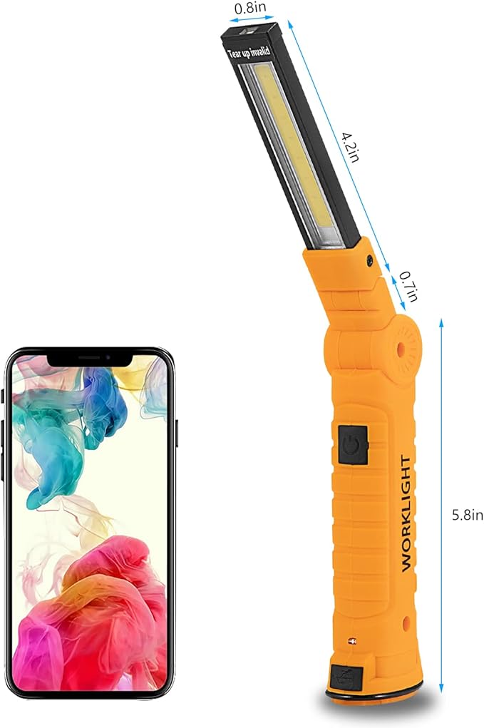 3 Pack Rechargeable LED Work Lights with Magnetic Base and 360째 Rotation, 5 Modes for BBQ, Camping, Reading, and Car Repair