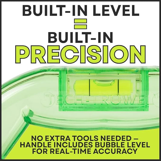 Tech Trowel Concrete Trowel Handle Clear Polycarbonate Handle with Built-in Level, USA Patented Concrete Finishing Tool for Flat and Sloped Surfaces, No Blade Included