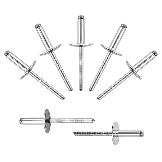 100pcs All Stainless Steel Large Flange Blind Rivets,3/16 * 5/8" Open End Stainless Steel Rivets,4.8 * 16 Pop Blind Rivet