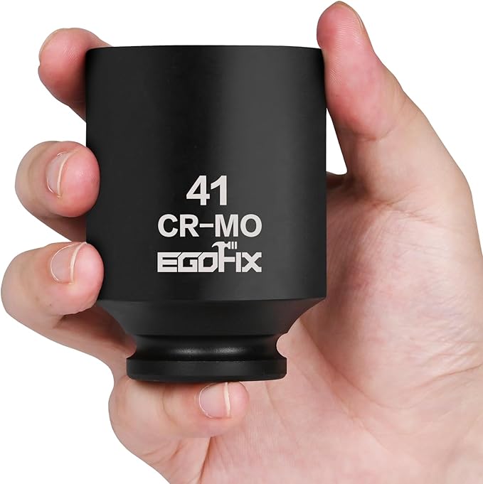 1/2" Drive Deep Impact Socket, 41mm Metric Socket, CR-MO 6 Point for Easy Removal of Axle Nut