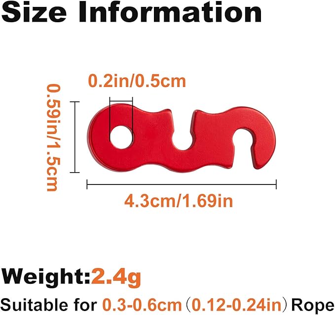 SATINIOR Guyline Tensioner Aluminum Alloy Tent Cord Paracord Tensioner Guy Line Rope Adjusters Cord Tighteners for Outdoor Tent Camping Hiking Accessories