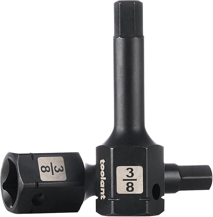 toolant 1/2" drive 3/8" impact hex bit socket set 2PCS, Hex Drive, S2 Steel Air Drive Allen Socket set,Impact Grade