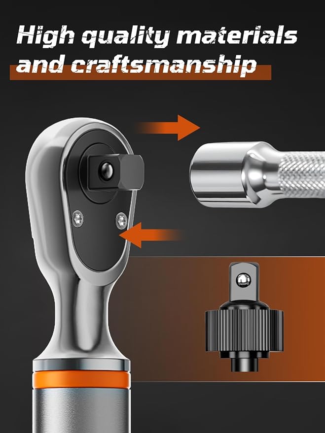 Fanwiike 1/2" Drive Digital Torque Wrench, 7.38-147.5 ft.lb/10-200 Nm, Foot Pound Torque Wrench Electronic with Buzzer & LCD Indicator, Torque Wrench Set for Cars Automotive, 짹2% Accuracy