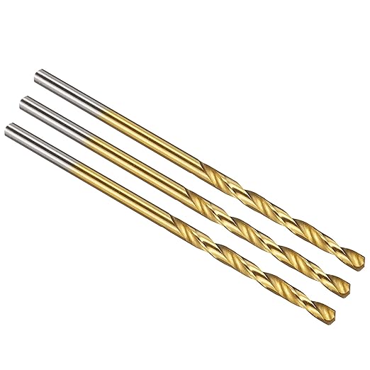 PATIKIL 2mm Drill Bit, M42 8% Cobalt High-Speed Steel Jobber Straight Shank 135° Titanium Nitride (TiN) Coated for Hard Metal Stainless Steel - 3 Pack