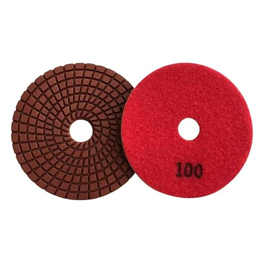 4" Wet Diamond Polishing Pads - 3 Packs of 100 Grit - Dark Resin for Granite, Quartz, Engineered Stone, Concrete Countertop