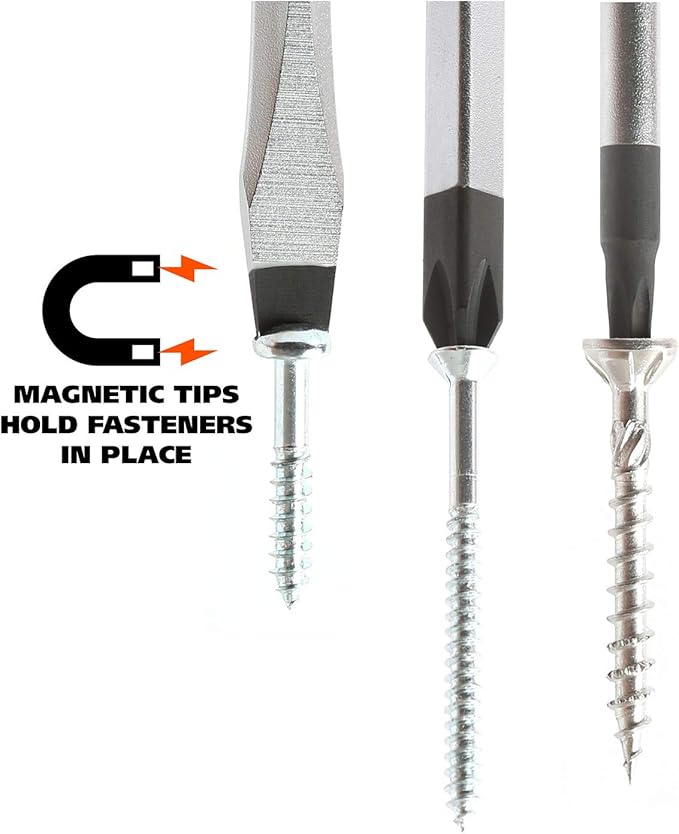 GreatNeck 73777 24-PC Screwdriver Set, Phillips, Slotted, TORX, and Offset Drivers, Chrome Vanadium Steel Shaft Screwdrivers, Magnetized Tip Screw Drivers, Acetate Handles
