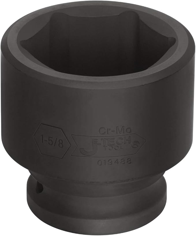 Jetech 3/4 Inch Drive 1-5/8 Inch Standard Impact Socket, Made with Chrome Molybdenum Alloy Steel, Heat Treated, 6-Point Design, SAE