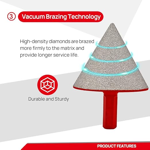DT-DIATOOL Diamond Beveling Chamfer Bits - Diamond Countersink Drill Bit 2 Inch with Hex Shank for Enlarging Trimming Shaping Existing Holes of Granite Marble Porcelain Tiles,Size of 0 to 50mm