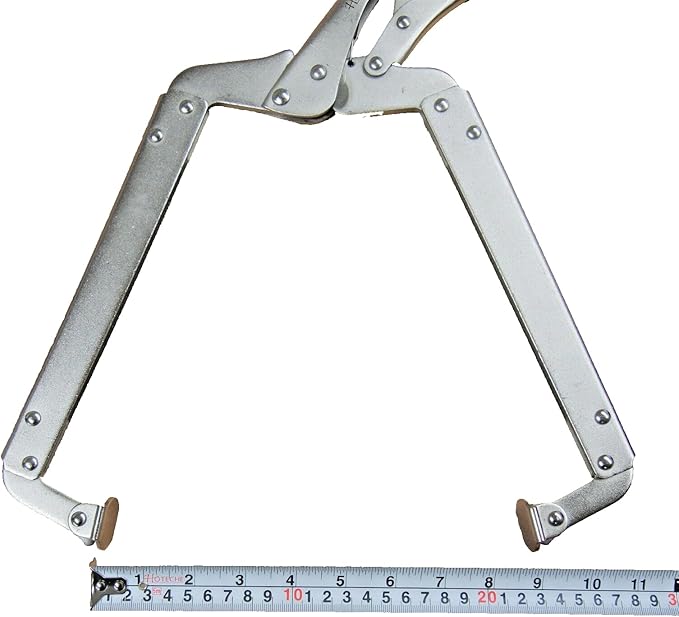 2-Pack 18 Inch Locking C Clamp Pliers with Swivel Jaw Pads, Max Jaw Opening 8-1/4", Drop-Forged Steel Vice Welding Clamps for Metalworking, Woodworking, Automotive