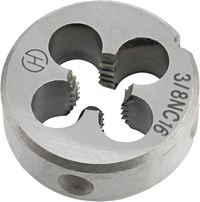 Aceteel 3/8"-16 UNC HSS Tap And Die Set, 3/8 x 16 UNC Machine Thread Tap And UNC Round Thread Die Right Hand