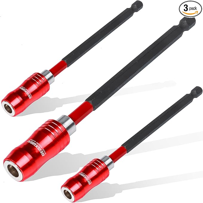 6 Inches Impact Screwdriver Bit Holders, 3 PC Magnetic Extension Quick-Change Socket Drill Bit Holder Hex Shank Quick Release Drill Bit Guide