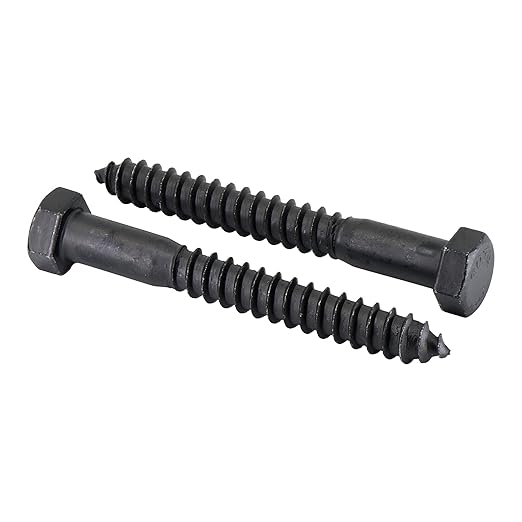 1/2" x 4?? 25-Piece Black Lag Bolts, Rustproof 4-Layer Ceramic BLAKOTE, 2X Protection of Galvanized Lag Screws, for Decks Pergolas by Makers Bolt