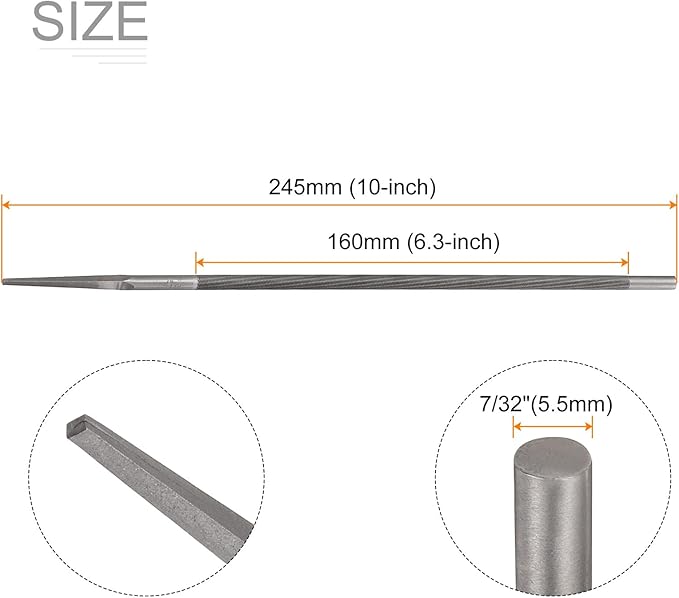 HARFINGTON Chainsaw File, 7/32"(5.5mm) Round Sharpening Hand Files Tool with Spiral Cut for Chain Chainsaw Sharpening, Grinding