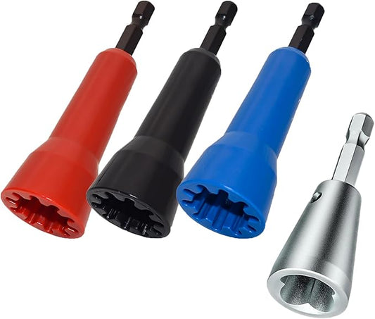 4 PCS Wire Nut Twister竊똅ast Wire Twister Tool for Drill竊똚ire Nut Twiter for Drill, Spin Twist Wire Connector Socket, Wire Connector Driver with 1/4" Chuck竊똚ire Stripping and Twisting Tool
