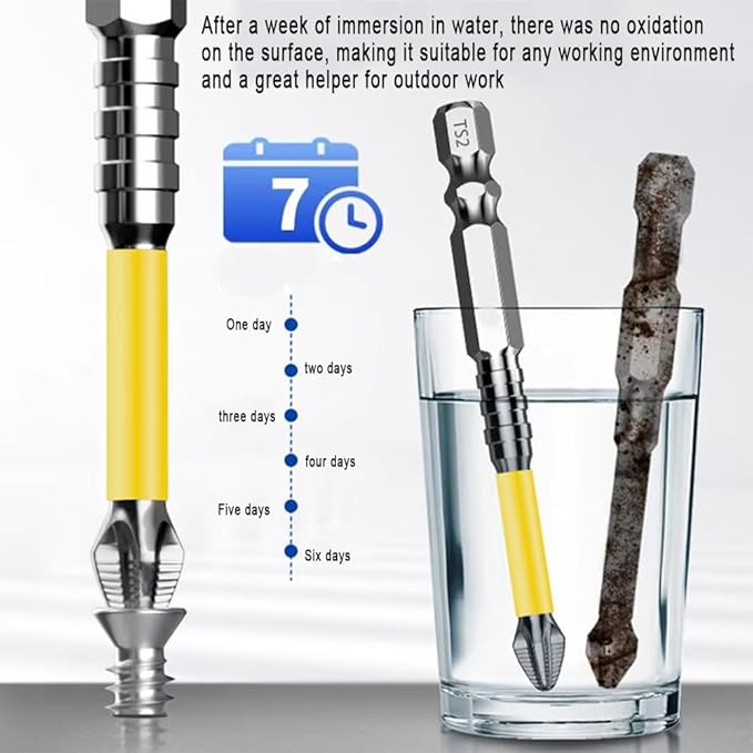 Strong Magnetic Screwdriver Drill Bit Set, Durability Screwdriver Drill Bit Set, Anti-Slip Magnetic Electric Screwdriver Set (6, yellow)