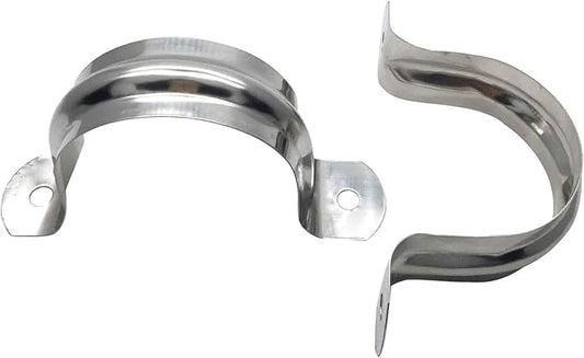 10 Pcs 2inch Rigid Pipe Strap,Two Hole Stainless Steel Strap U Bracket, Widened Tube Strap Tension Clip Assortment Kit Heavy Duty Pipe Clamp（63mm）