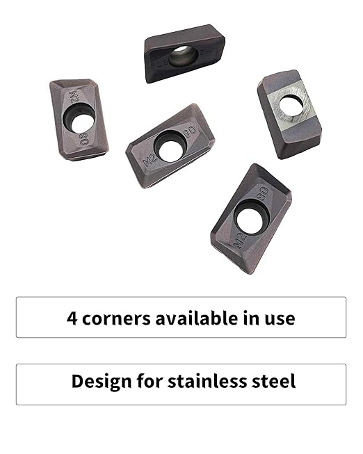 KinRite 20pcs Indexable Carbide Inserts Face Milling Inserts APMT1604PDER-M2 Replacement Inserts for End Mill Tool Holders Boring Bar Inserts Finish Cut Stainless Steel (APMT1604PDER Inserts)