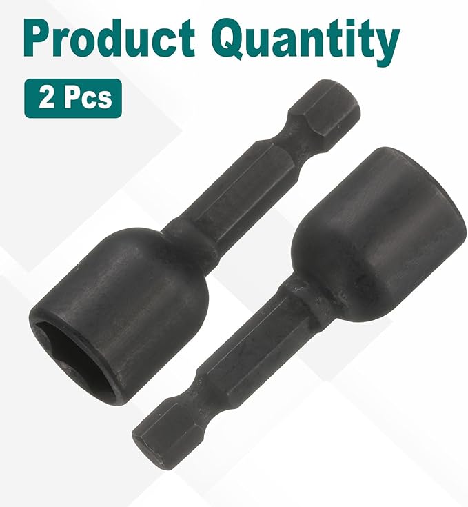 uxcell 2Pcs 1/4" Hex Shank 11mm Magnetic Hex Socket 48mm Length, CR-V Steel Quick-Release Impact Driver Socket Wrench Screw for Impact Drill Power Nut Setter
