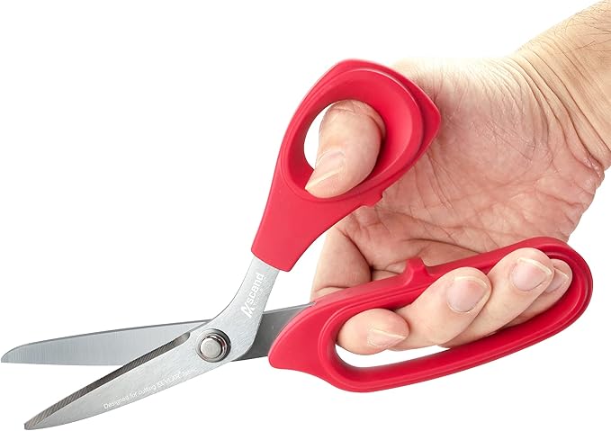 Ascend Tools 8 inch Industrial Grade Carbon Steel Shears - Kevlar, Dyneema, Vectran, Spectra, Technora, Nomex, Innegra, Dacron, Fiberglass, Carbon Fiber, Best Shears for Splicing