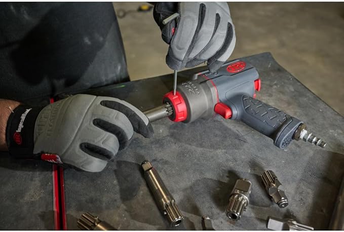 Ingersoll Rand 2236QTIMAX-2 DXS2 1/2" Air Impact Wrench, 2" Extended Anvil, Quiet, 1500 ft-lb Torque, Titanium Hammercase, Friction Ring Retainer, Pistol, Interchangeable Anvil, Multi-functional Tool