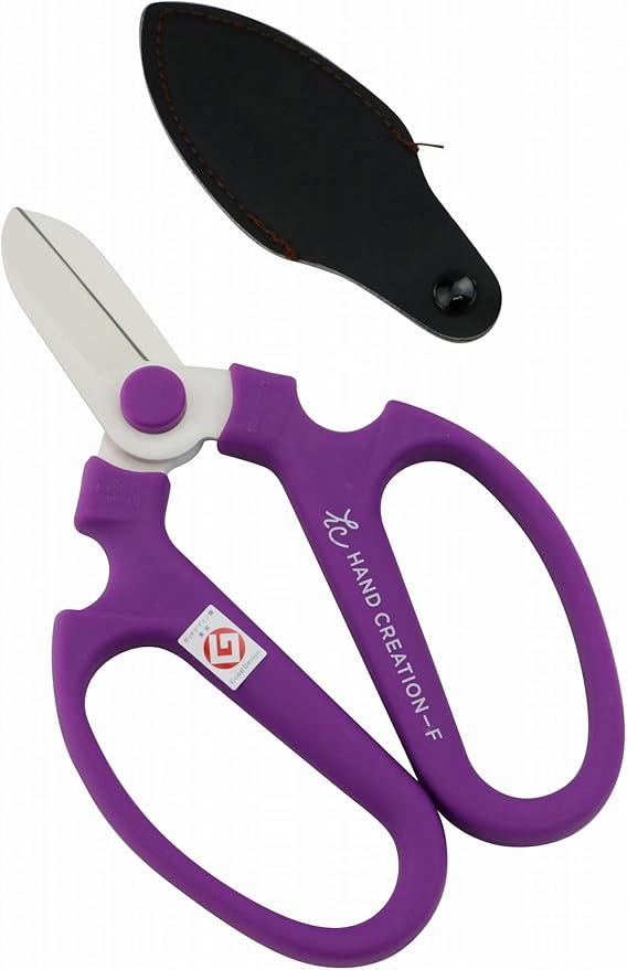 Japanese Florist Scissors ??Professional Ultra Sharp Flower Shears Made in JAPAN for Floral Design & Gardening SAKAGEN HAND CREATION F-170 (Royal Purple)